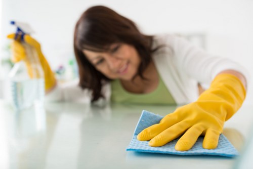 Cleaner Edgware staff wearing PPE during a cleaning job