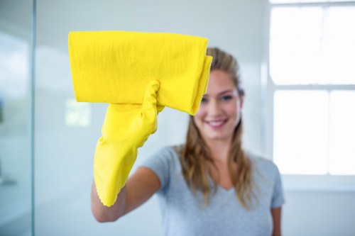 Customer reviewing booking details and service estimate for cleaning