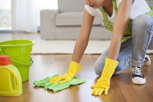 Local Airbnb cleaning team preparing a bathroom in Edgware for incoming guests